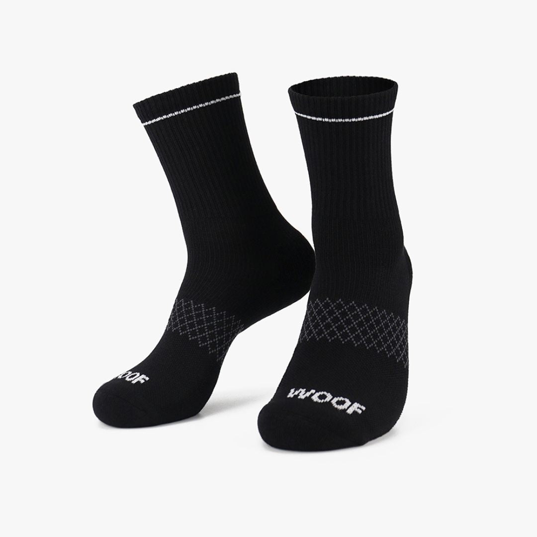 Black Bamboo Crew Compression Socks 4 Pack