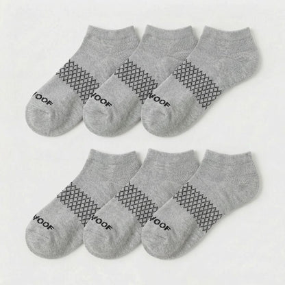 Grey Bamboo Ankle Compression Socks 6 Pack