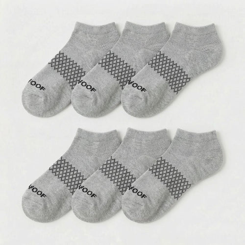Grey Bamboo Ankle Compression Socks 6 Pack