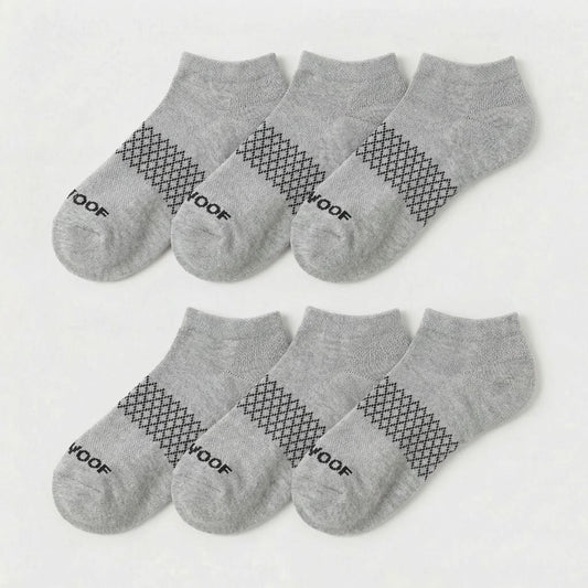Grey Bamboo Ankle Compression Socks 6 Pack