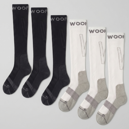 Black & White Performance Compression Socks 6 Pack