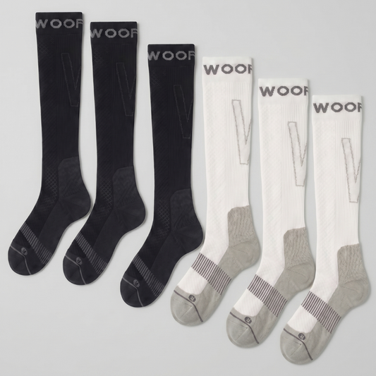 Black & White Performance Compression Socks 6 Pack