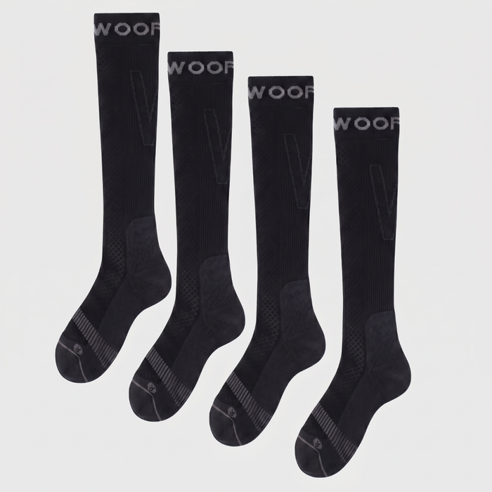Black Performance Compression Socks 4 Pack