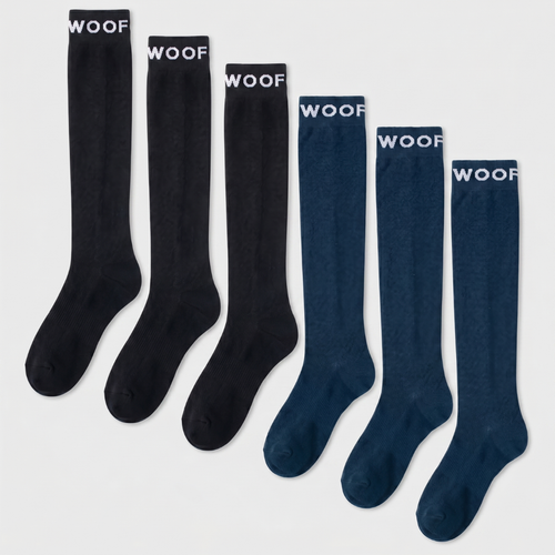 Black & Caribbean Blue Bamboo Compression Socks 6 Pack