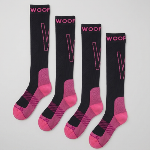 Black & Pink Performance Compression Socks 4 Pack