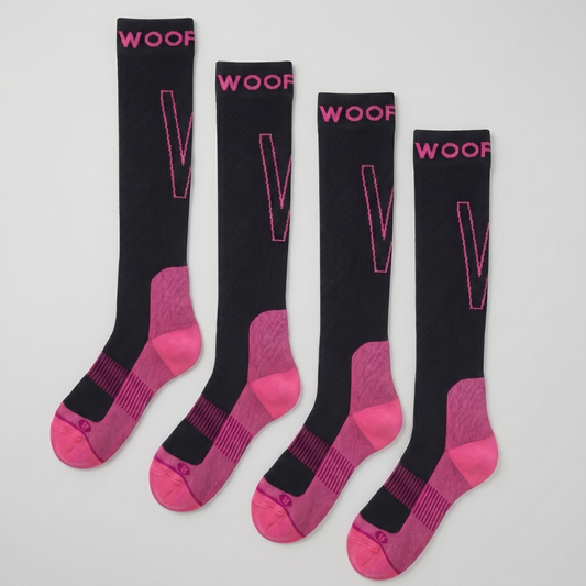 Black & Pink Performance Compression Socks 4 Pack