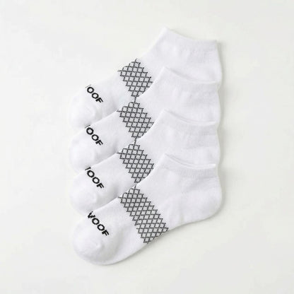 White Bamboo Ankle Compression Socks 4 Pack