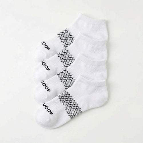 White Bamboo Ankle Compression Socks 4 Pack