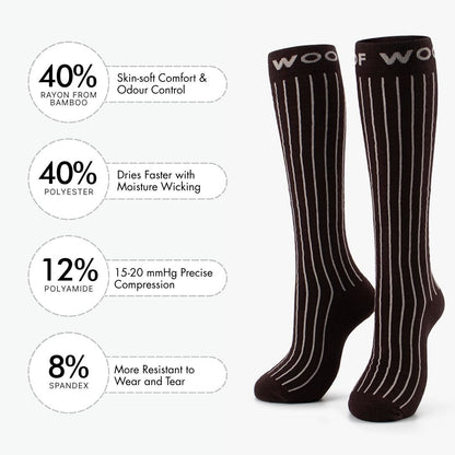 Pinstripe Bamboo Compression Socks