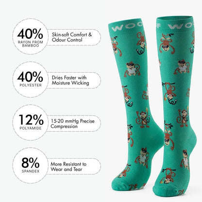 Monkeying Around Bamboo Compression Socks