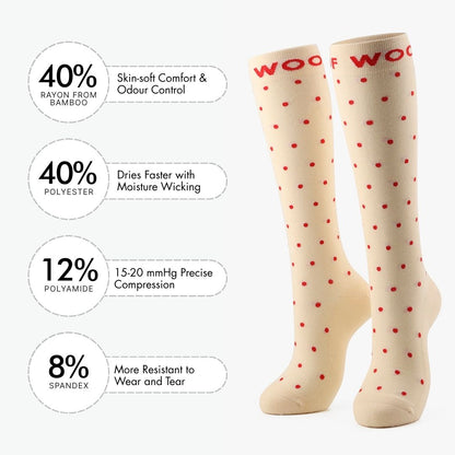 Polka Dots Bamboo Compression Socks