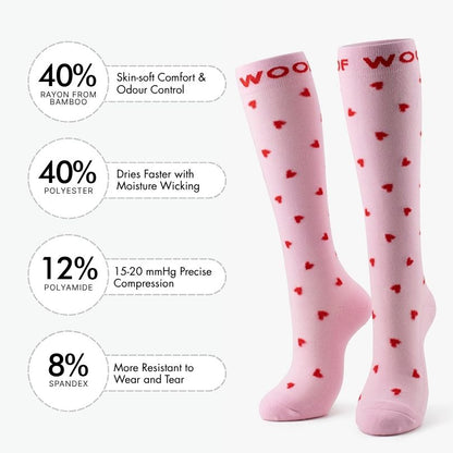 Tiny Hearts Bamboo Compression Socks