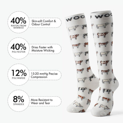 Cows Bamboo Compression Socks