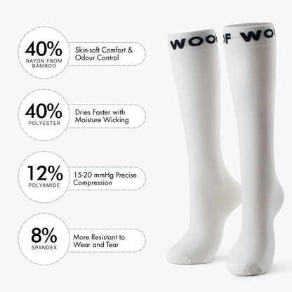 White Bamboo Compression Socks