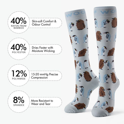 I'm Just a Baby Penguin Bamboo Compression Socks
