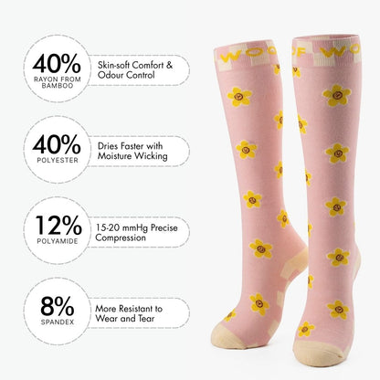 Daisy Delight Bamboo Compression Socks