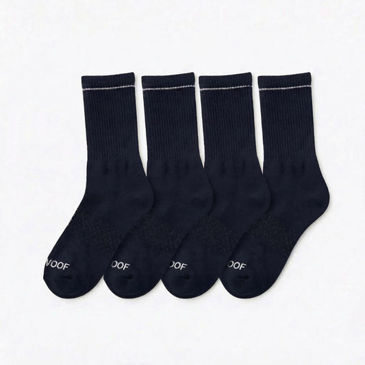 Navy Bamboo Crew Compression Socks 4 Pack