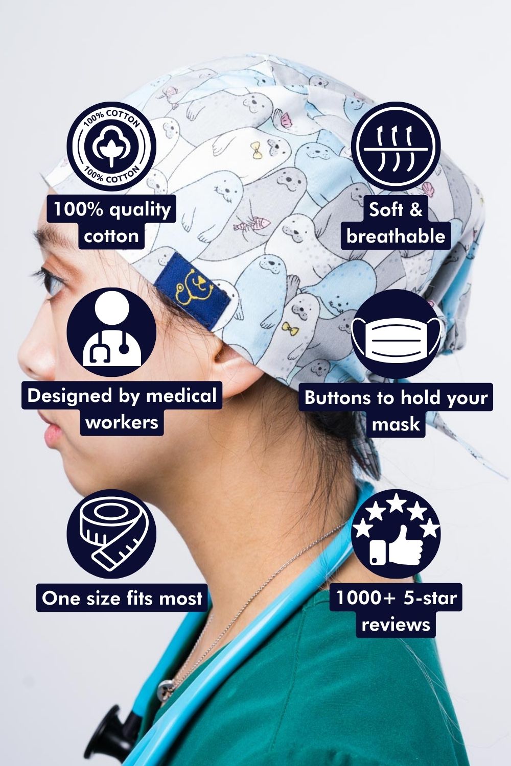 Seals Scrub Cap