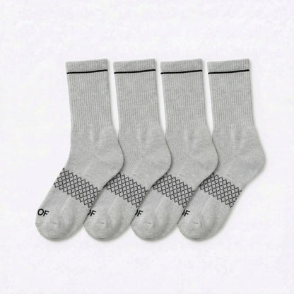 Grey Bamboo Crew Compression Socks 4 Pack