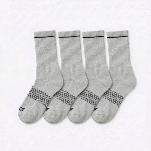 Grey Bamboo Crew Compression Socks 4 Pack