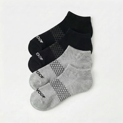 Black & Grey Bamboo Ankle Compression Socks 4 Pack