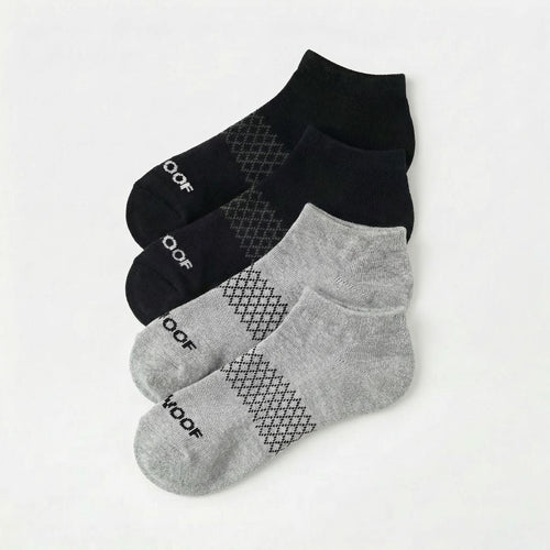 Black & Grey Bamboo Ankle Compression Socks 4 Pack