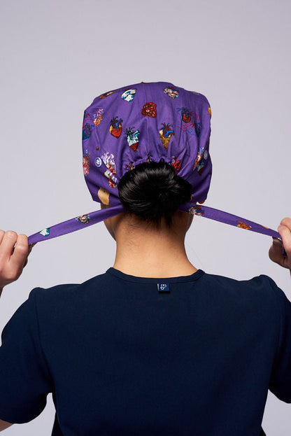 15 Hearts Scrub Cap by Sarai Llamas