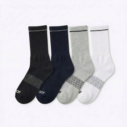 Core Colours Bamboo Crew Compression Socks 4 Pack