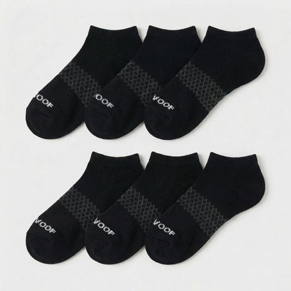 Black Bamboo Ankle Compression Socks 6 Pack
