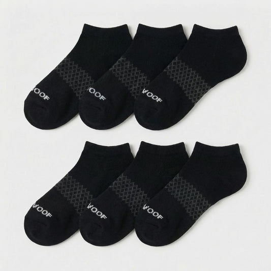 Black Bamboo Ankle Compression Socks 6 Pack