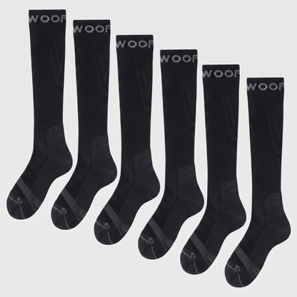 Black Performance Compression Socks 6 Pack