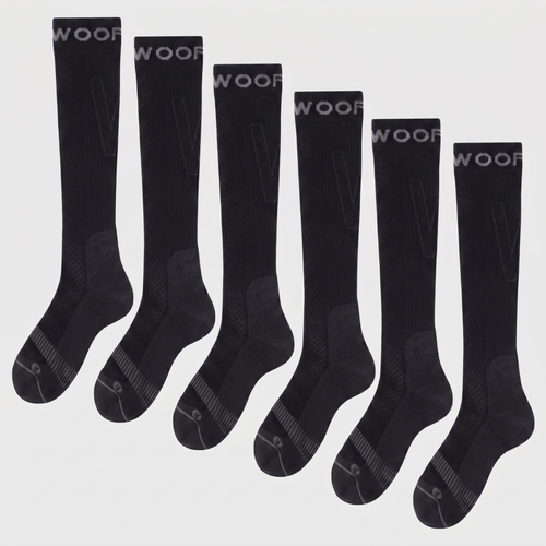 Black Performance Compression Socks 6 Pack