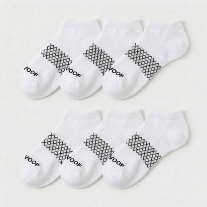 White Bamboo Ankle Compression Socks 6 Pack