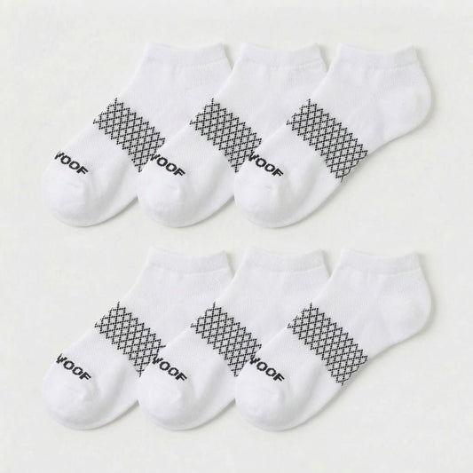 White Bamboo Ankle Compression Socks 6 Pack