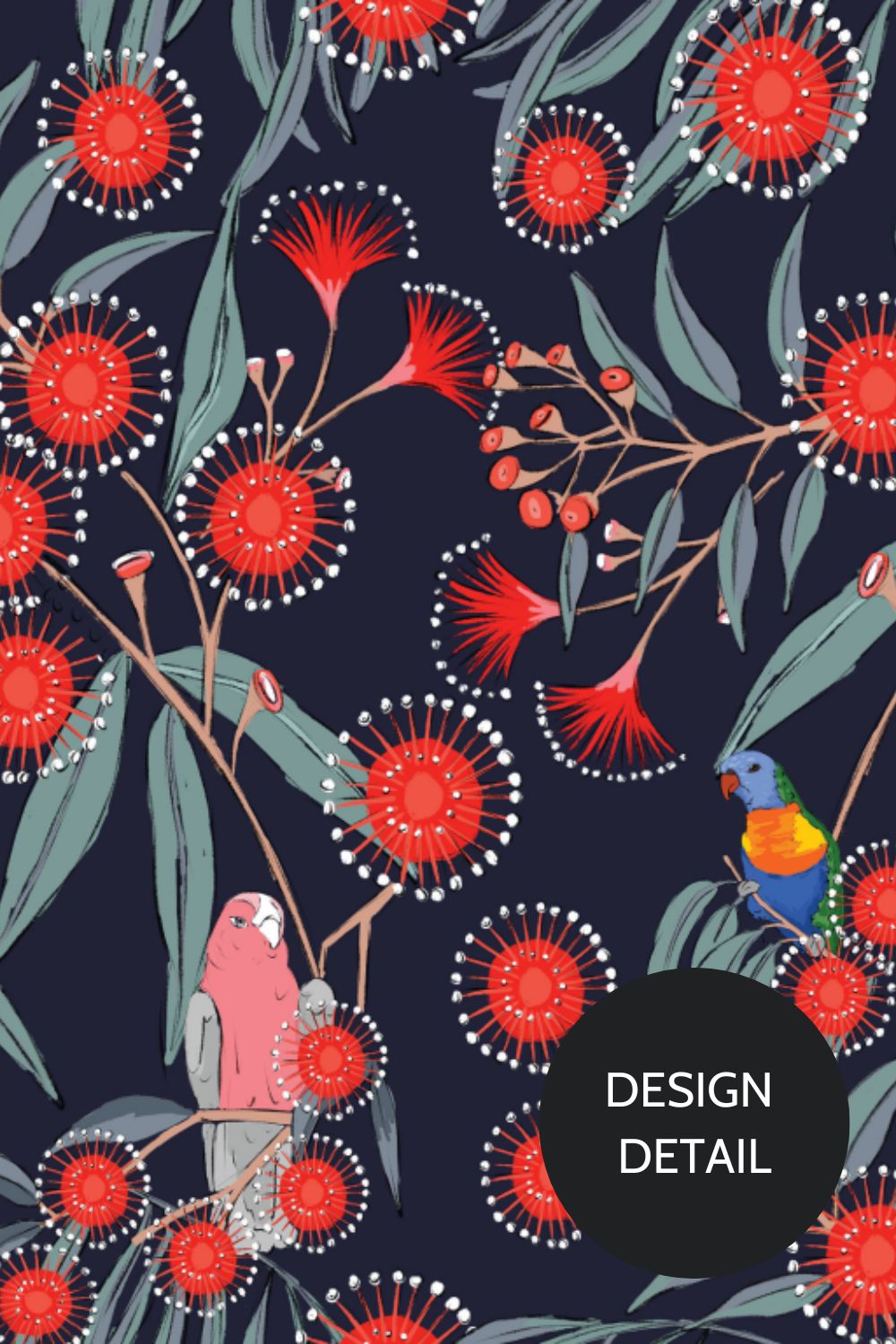 Red Flowering Gum Women’s 3-Pocket Scrub Top