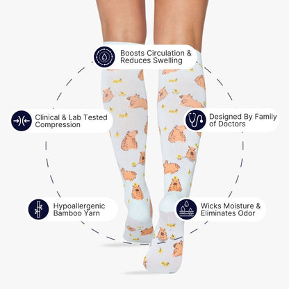 Capybara Bamboo Compression Socks