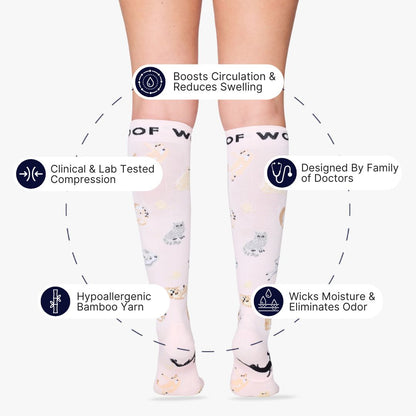 Cats Cats Cats Bamboo Compression Socks