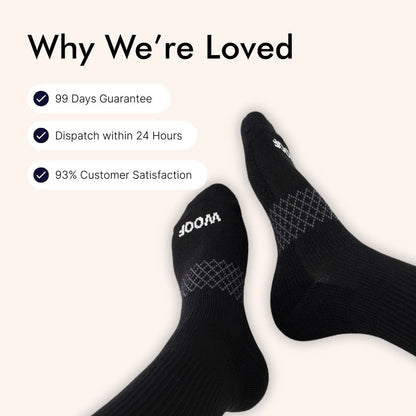 Black Bamboo Crew Compression Socks