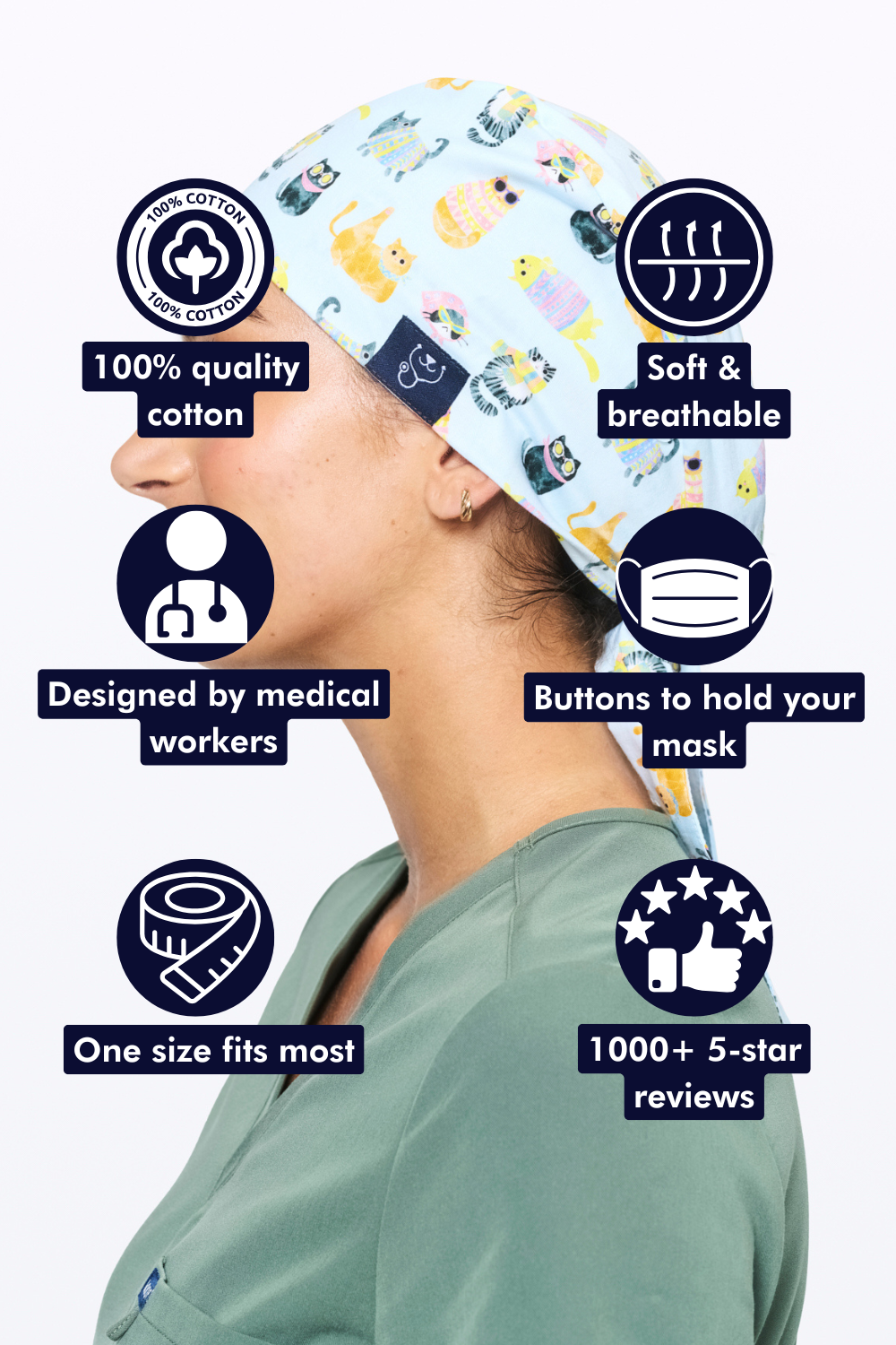 Cool Cats Scrub Cap